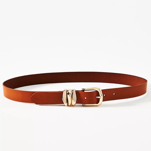 Antropologie Structured Keeper Belt NWOT brown and gold - Picture 1 of 9